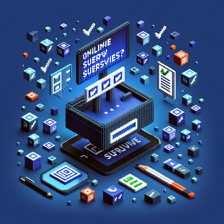 Artistic 3D voxel graphic of pandemic employee questionnaire