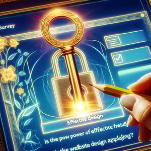 Illustration representing essential Website Design survey questions to unlock effective design power.
