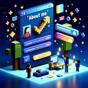 3D voxel art depicting online 