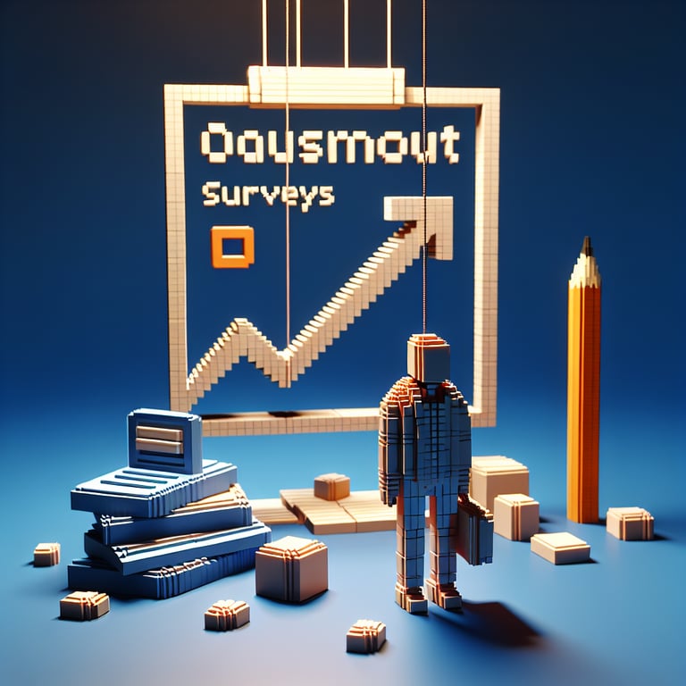 3D voxel art of nurse well-being burnout metrics survey