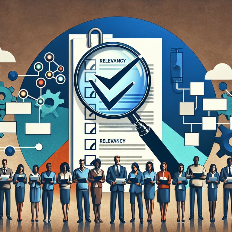 Illustration highlighting key topics for crafting relevant Program Feedback survey questions.