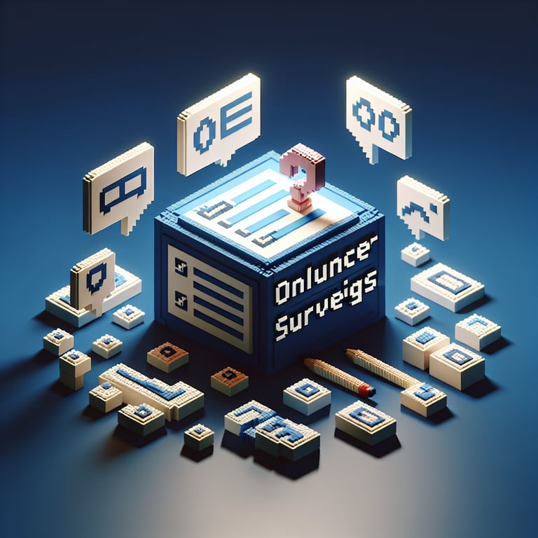 3D voxel art illustrating social media influencer feedback loop