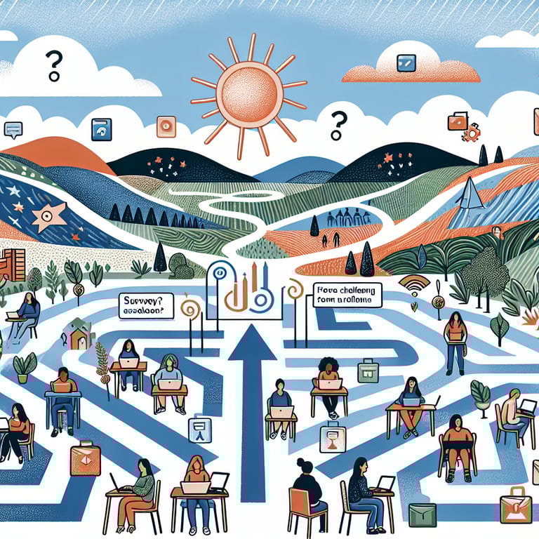Illustration of Work From Home Survey survey questions for navigating the remote work landscape.