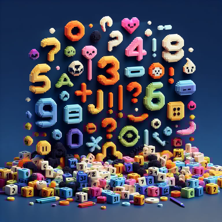 Artistic 3D voxel depicting a quirky number-based questionnaire design