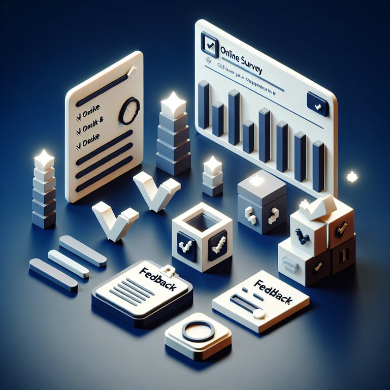 Creative 3D voxel visualization of survey analytics