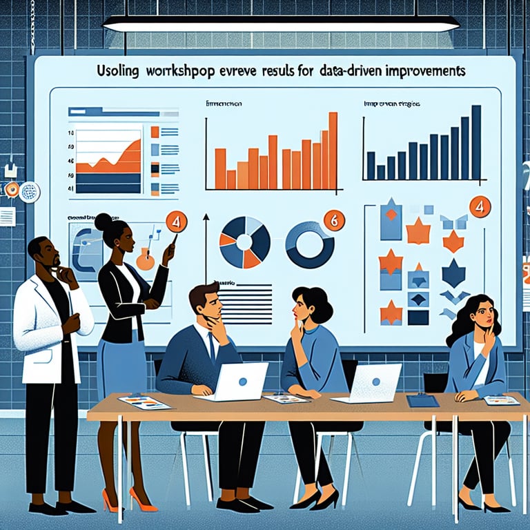 Illustration highlighting data-driven improvements from Workshop Evaluation survey questions results.