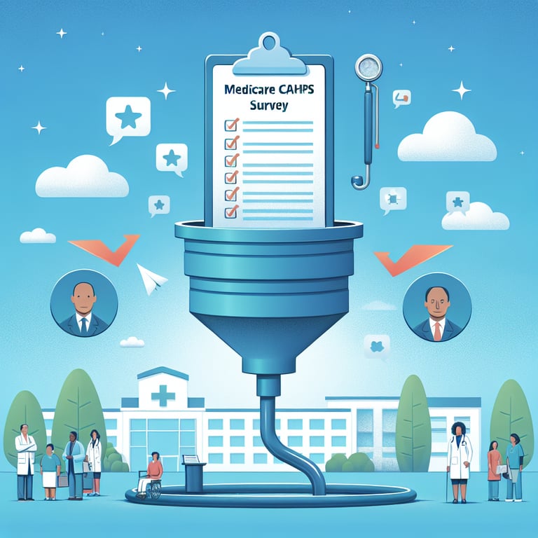 Illustration depicting Medicare CAHPS Survey as a critical tool for improving patient satisfaction