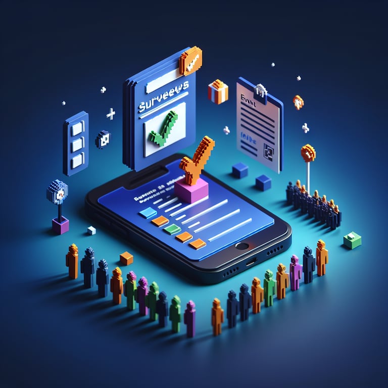 Artistic 3D voxel art capturing dynamic attendee feedback for best event survey