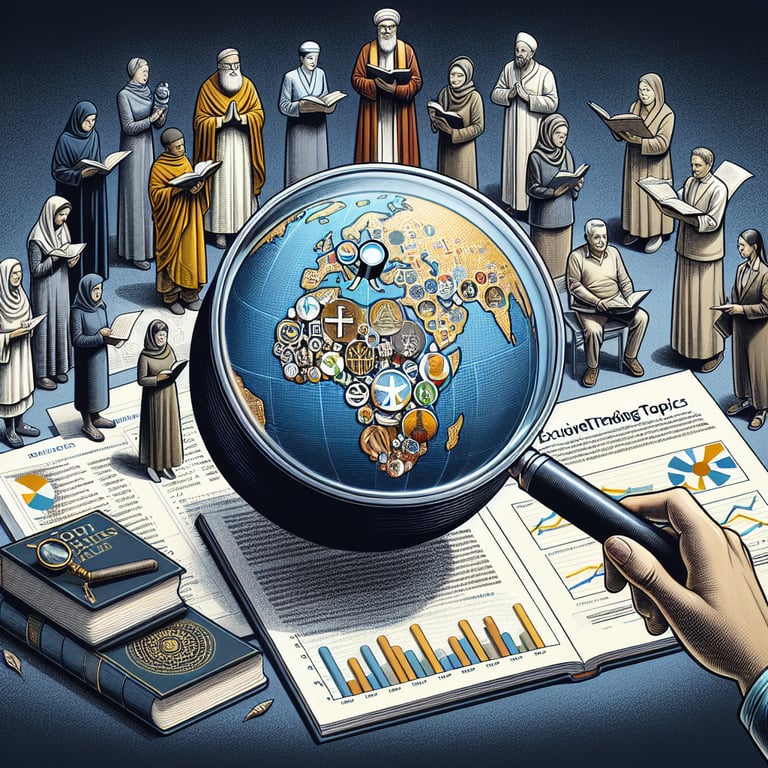 Illustration of trending topics in religiosity derived from survey questions.