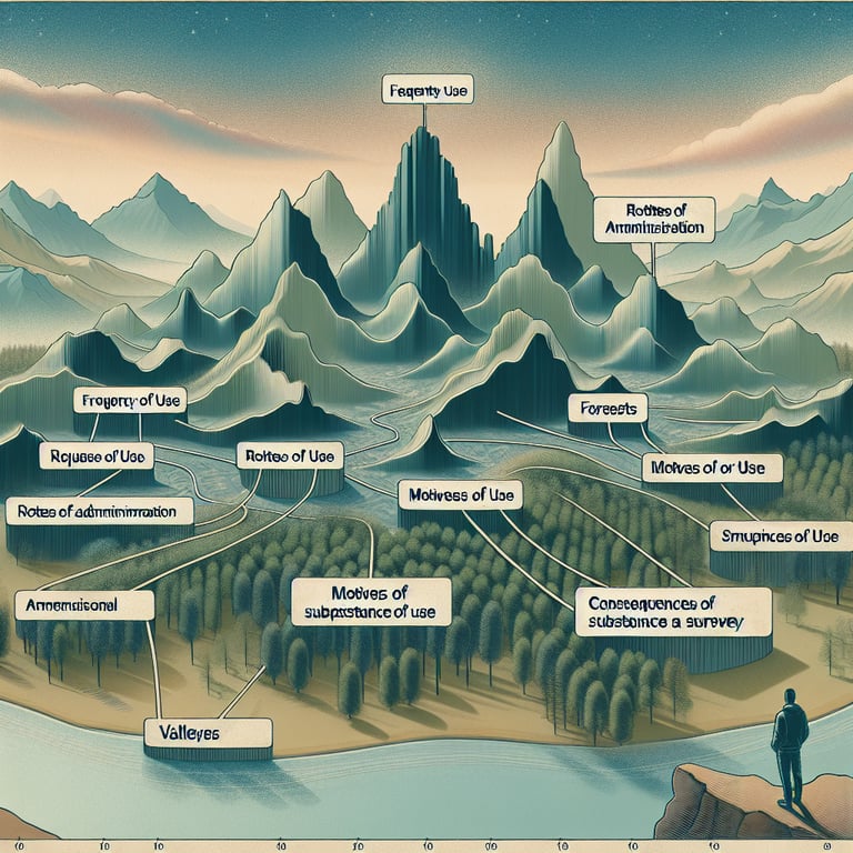 Illustration highlighting key topics in Substance Use survey questions