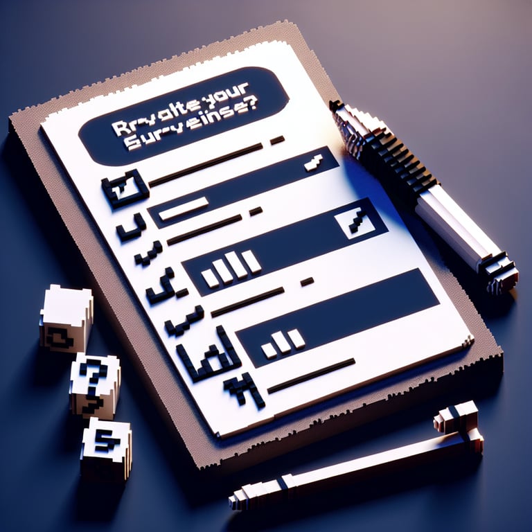 Artistic 3D voxel of exercise habit poll visualization