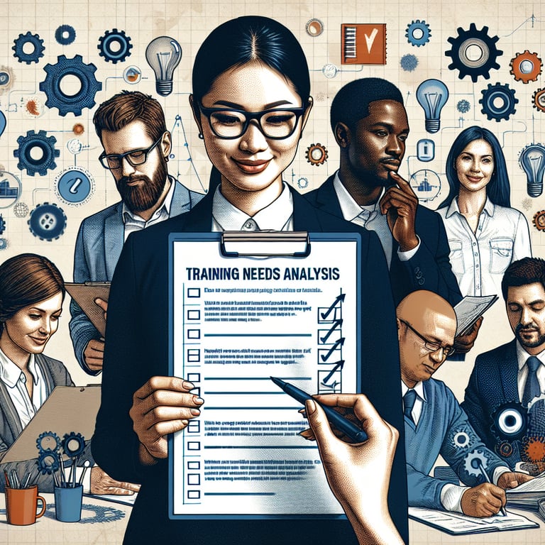 Illustration of optimal Training Needs Analysis survey questions for effective outcomes.