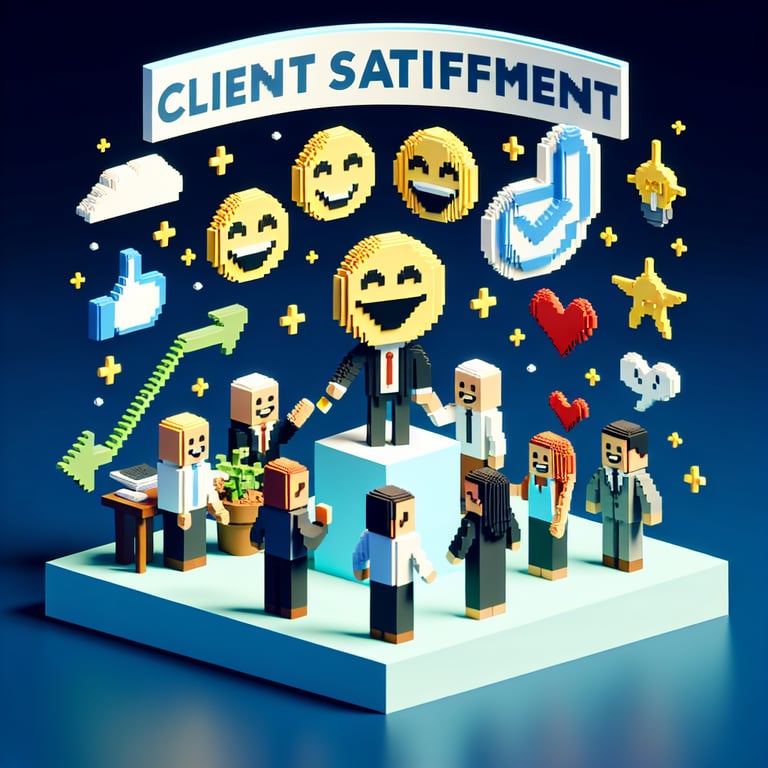 Illustration depicting the concept of navigating customer expectations through Client Satisfaction survey questions.