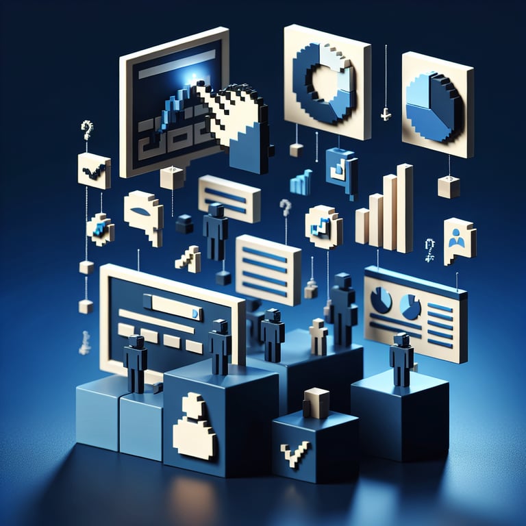 Creative 3D voxel poll interface for B2B insights