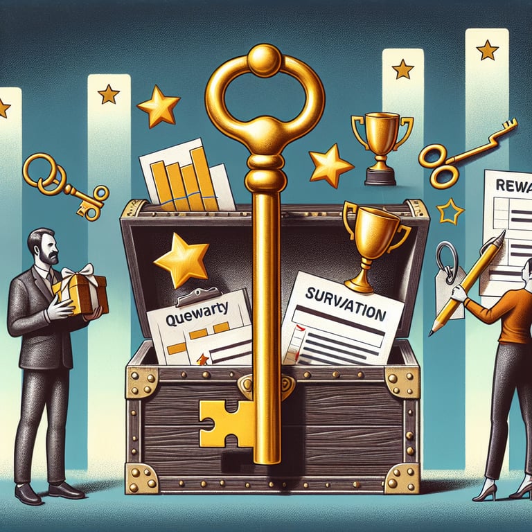 Illustration depicting the process of unlocking the power of Reward survey questions.