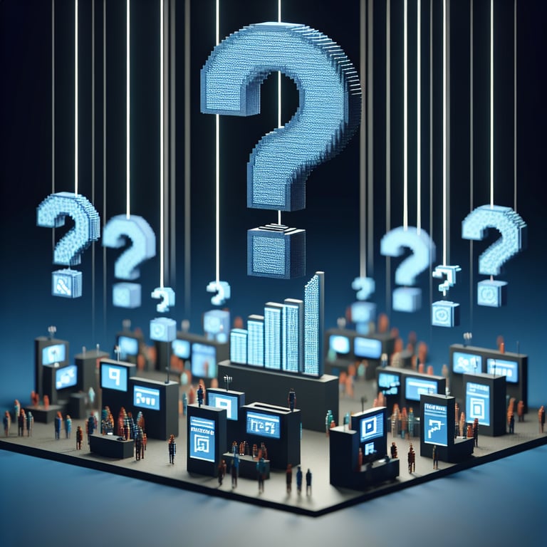 3D voxel art illustrating an interactive exhibitor feedback form