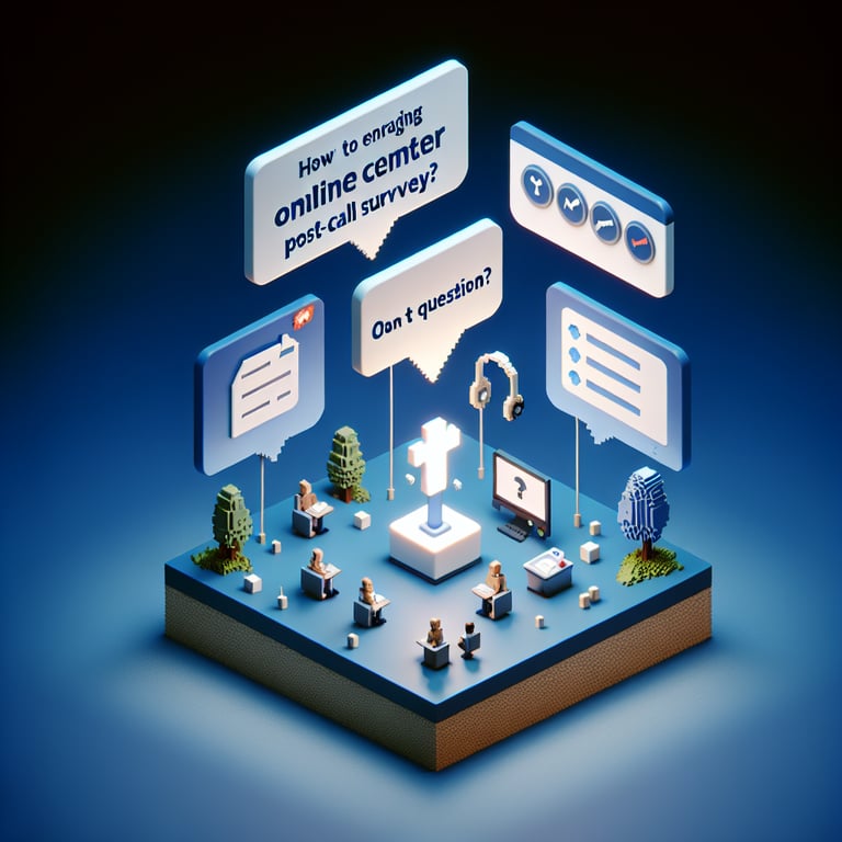Artistic 3D voxel of survey data and call analytics in vibrant blocks