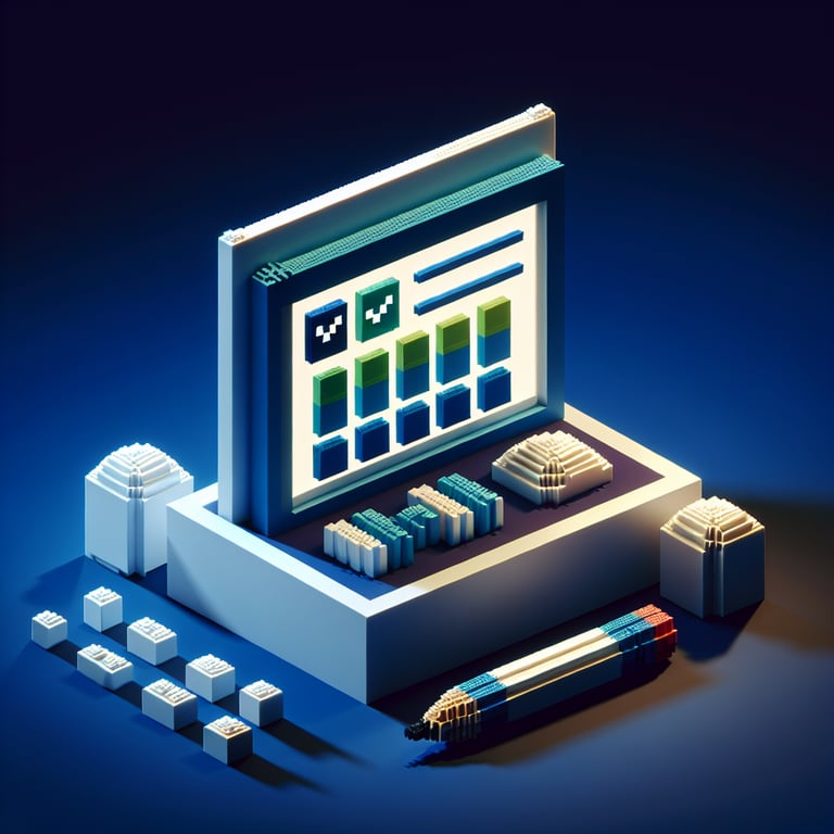 Creative 3d voxel art showcasing teacher survey insights