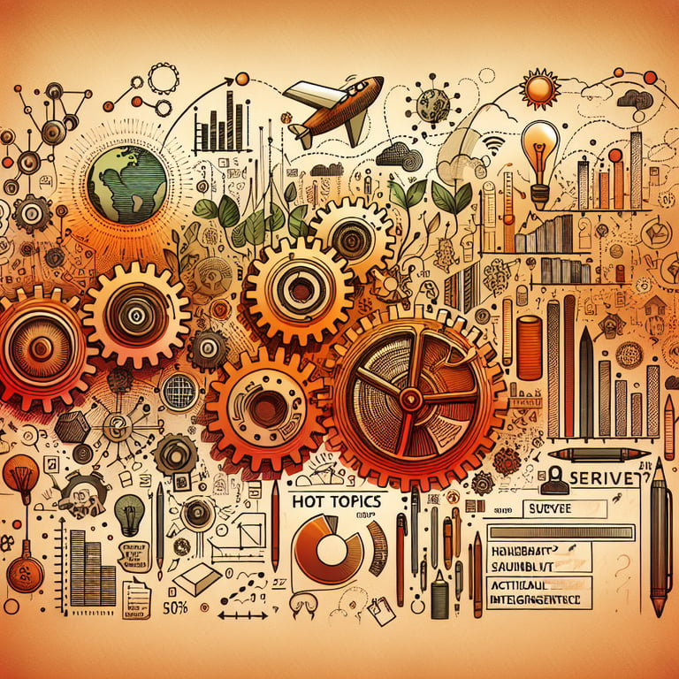 Illustration of hot topics explored through engineering survey questions.