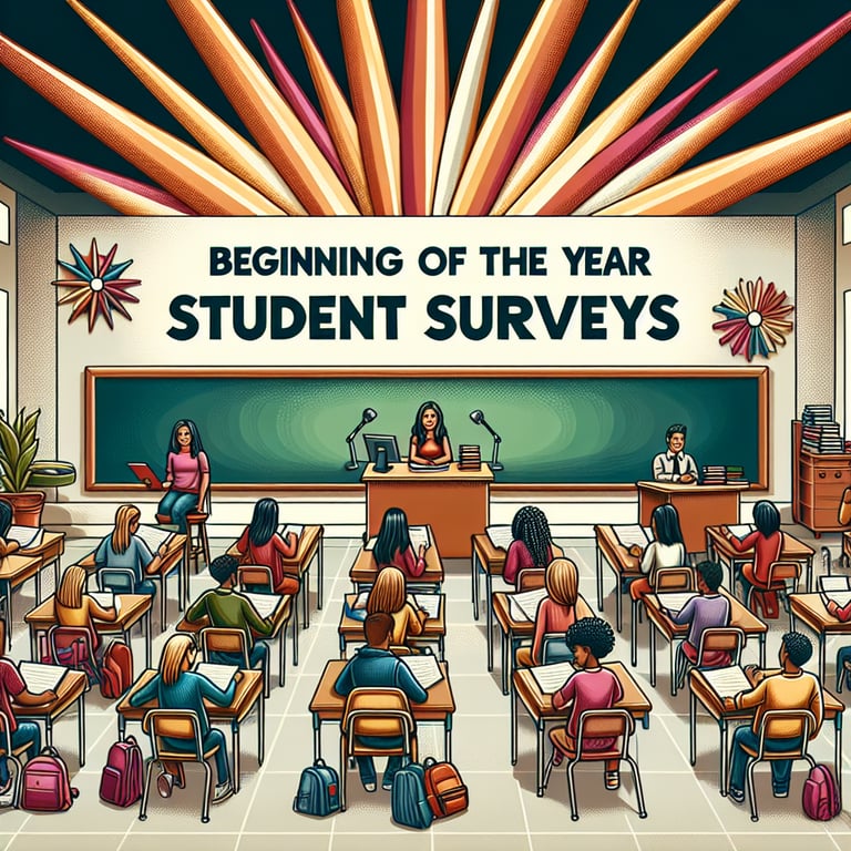 Illustration showcasing the relevance of Student Beginning of the Year survey questions.