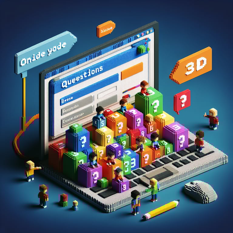 Creative 3D voxel block art of third grader demographic survey