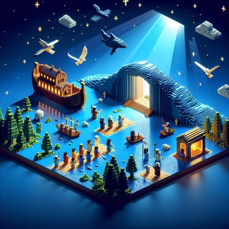 Voxelized study of Old Testament survey themes in 3D