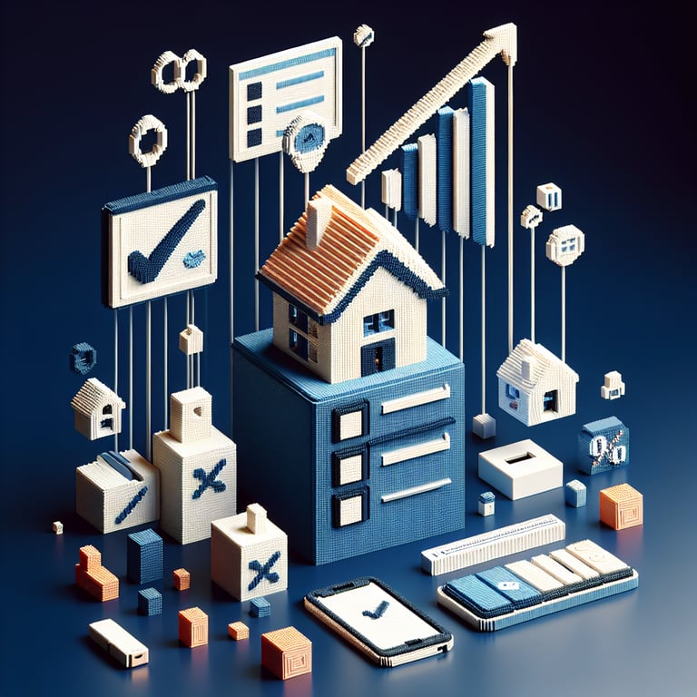 Artistic 3D voxel representing family income questionnaire design