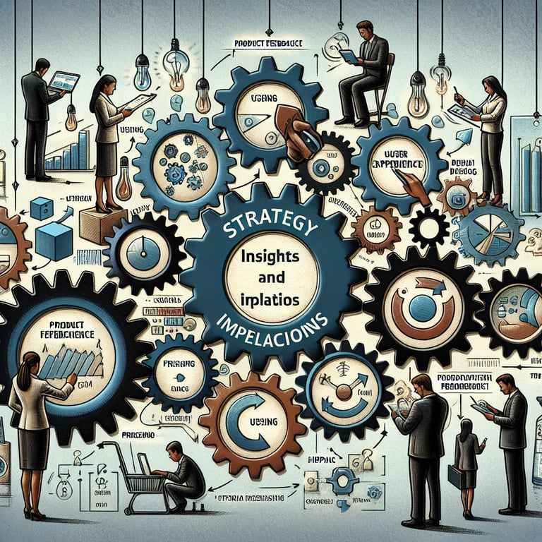 Illustration demonstrating strategy revolution with New Product Feedback survey questions.