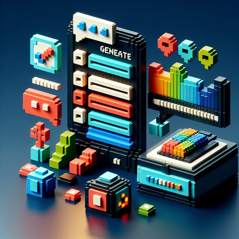 3D voxel artwork depicting media consumption survey insights