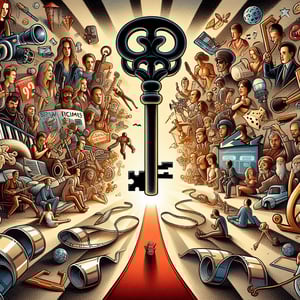 Illustration representing the concept of unlocking the power of Pop Culture survey questions.