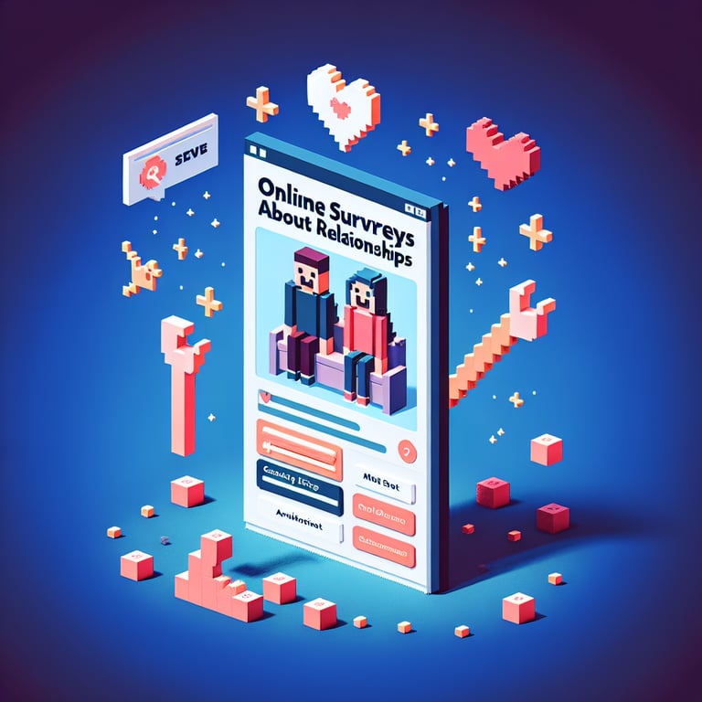Colorful 3D voxel depiction of playful spouse questionnaire