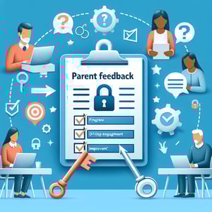 Illustration highlighting the impact of Parent Feedback survey questions on engagement and improvement.