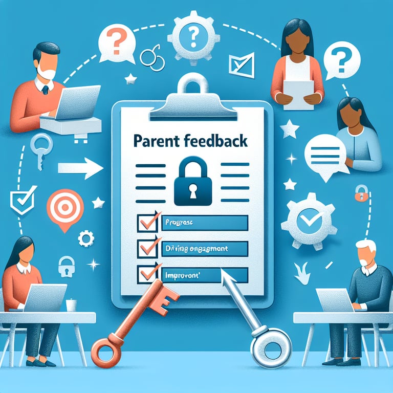 Illustration highlighting the impact of Parent Feedback survey questions on engagement and improvement.