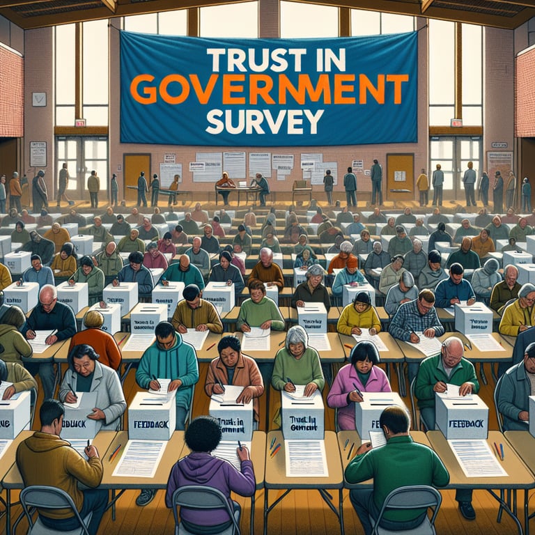 Illustration of topics relevant to Trust in Government survey questions.