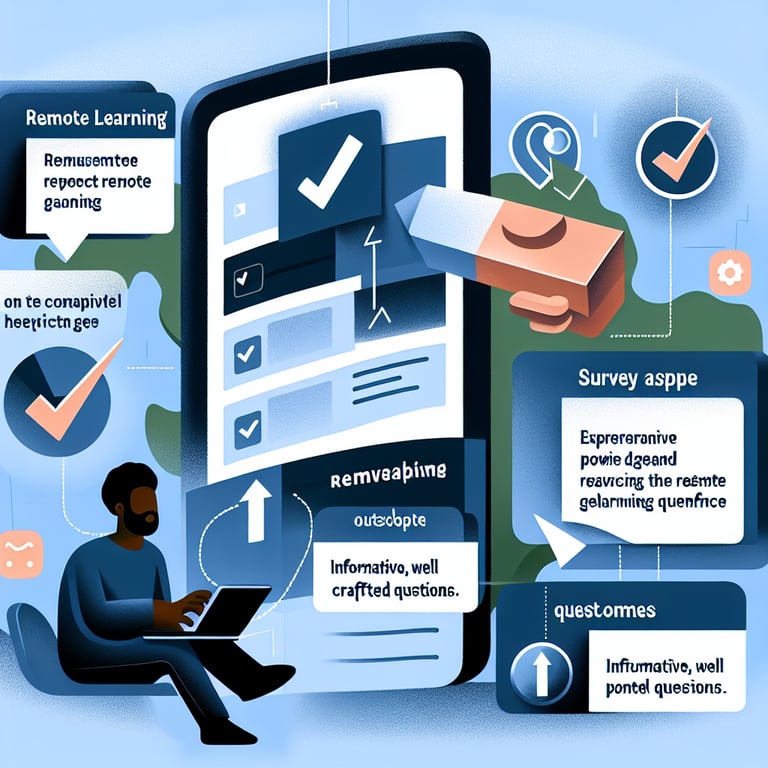 Illustration of crafting effective Remote Learning survey questions and their outcomes.