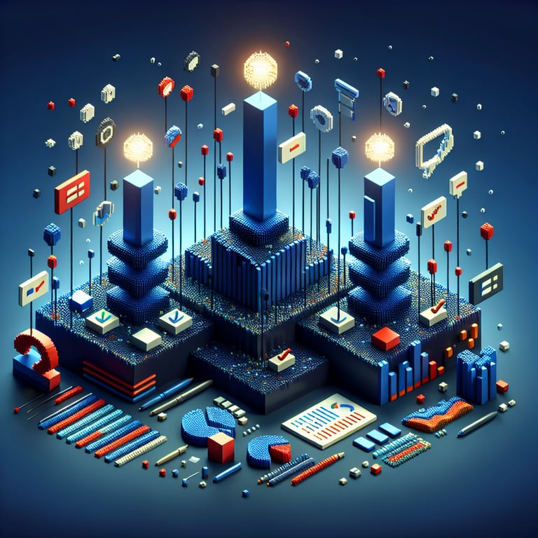 Artistic 3d voxel symbolizing survey question insights