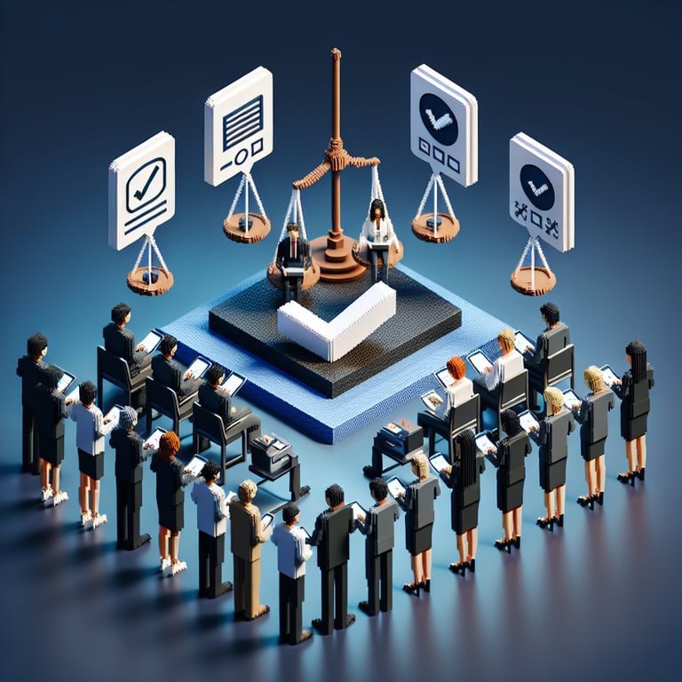 Artistic 3D voxel depicting feedback gathering flow for a conference