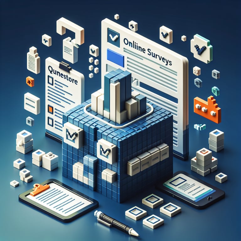 3D voxel art illustrating dynamic stakeholder engagement polling interface
