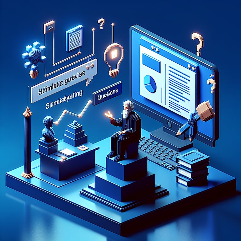 Artistic 3D voxel depiction of academic satisfaction survey tools
