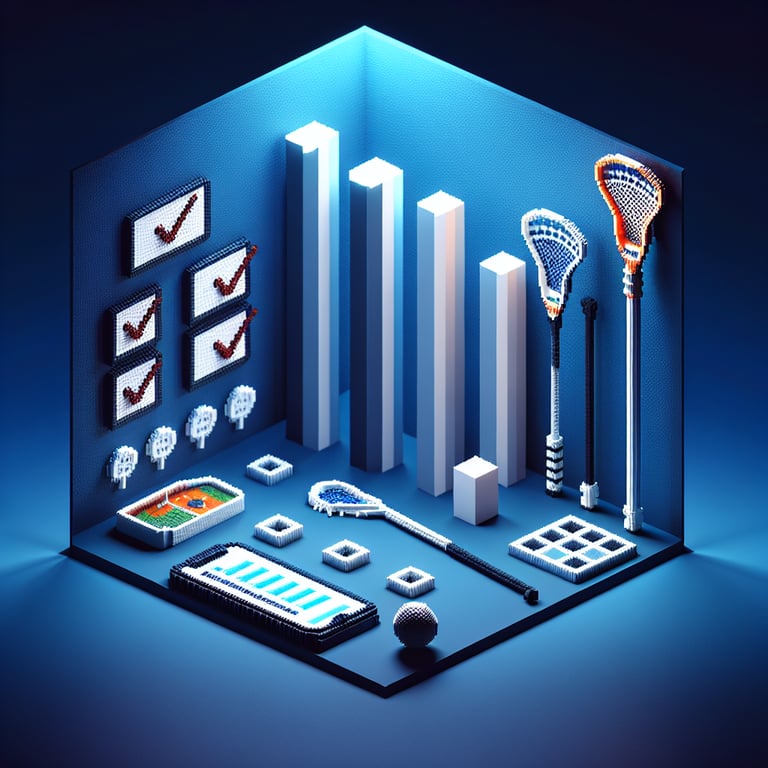 Artistic 3D voxel depiction of lacrosse feedback analytics