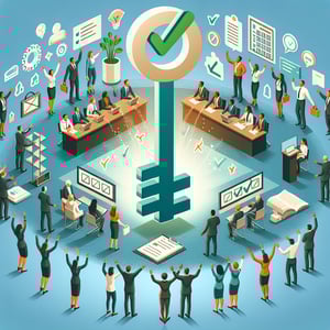 Illustration highlighting key New Employee Orientation Survey questions for maximum impact.