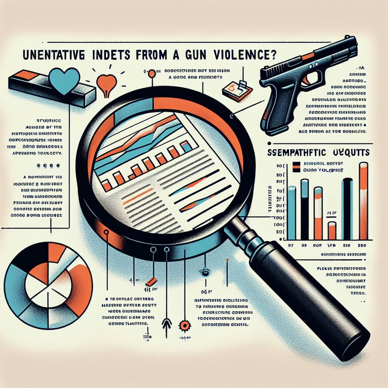 Illustration highlighting key Gun Violence survey questions and expected outcomes.