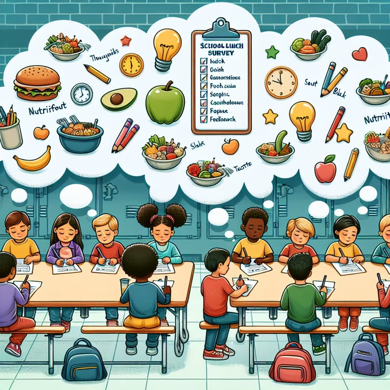 Illustration depicting the concept of gaining insights through effective School Lunch survey questions.