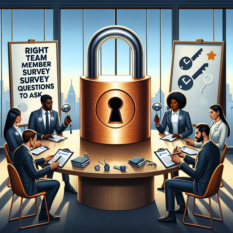 Illustration depicting the concept of unlocking team potential through effective Team Member survey questions.