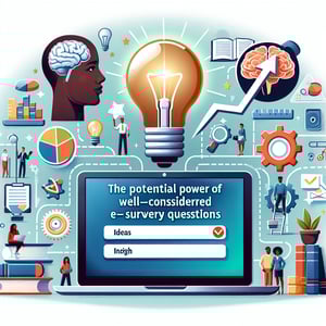 Illustration highlighting the potential of thoughtful E-Learning survey questions.
