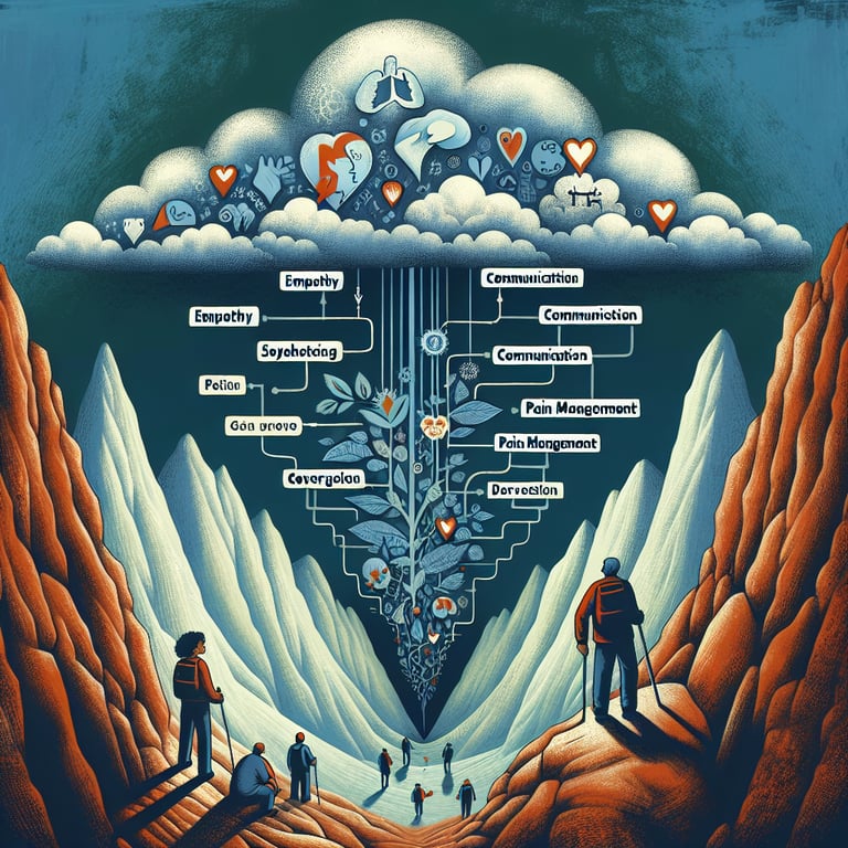 Illustration showing the exploration of relevant patient survey questions to understand patient experiences.