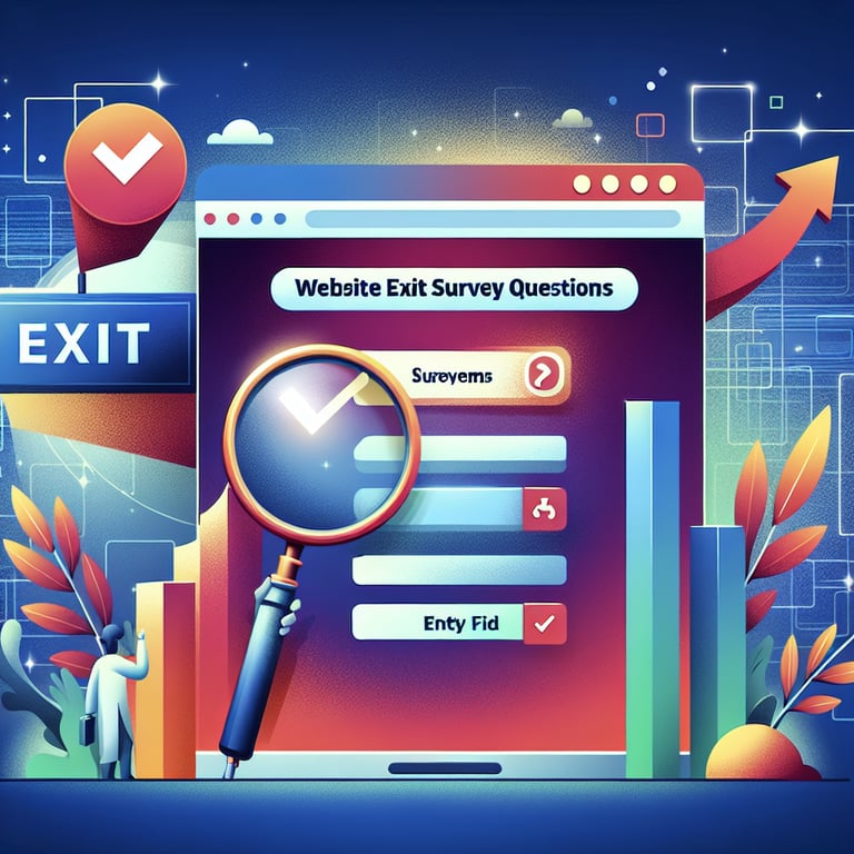 Illustration exploring the relevance of Website Exit survey questions.