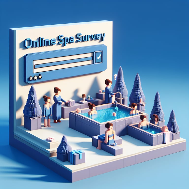 Creative 3D voxel design of wellness survey interface