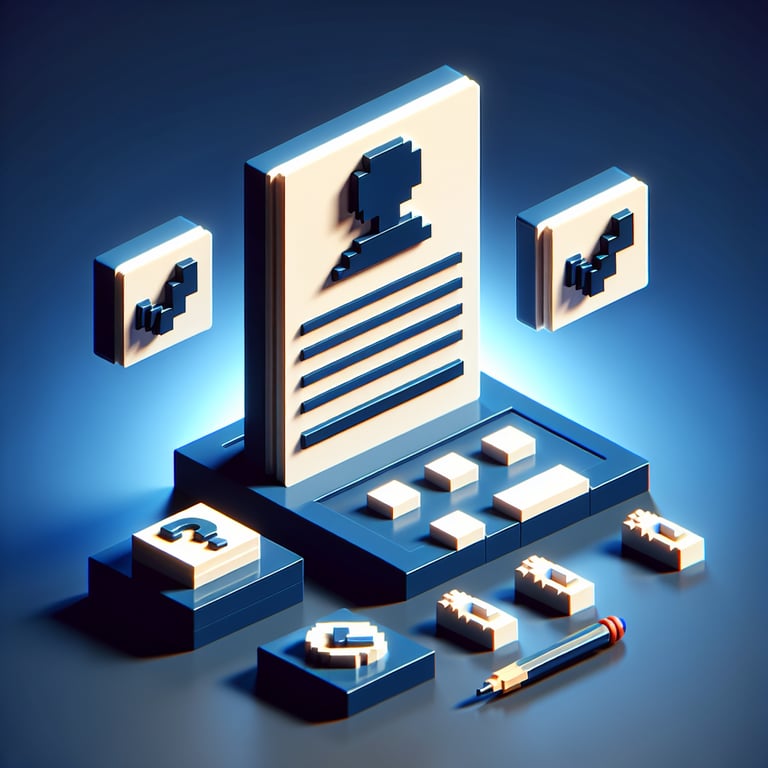 Artistic 3D voxel rendering of a harassment assessment PDF survey