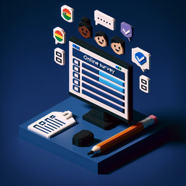 Creative 3D voxel model illustrating multicultural identity survey